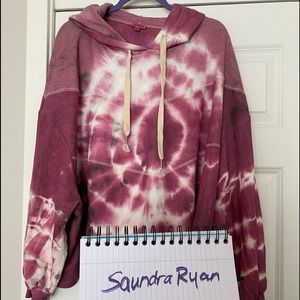 POL oversized tie dye hoodie with drawstring